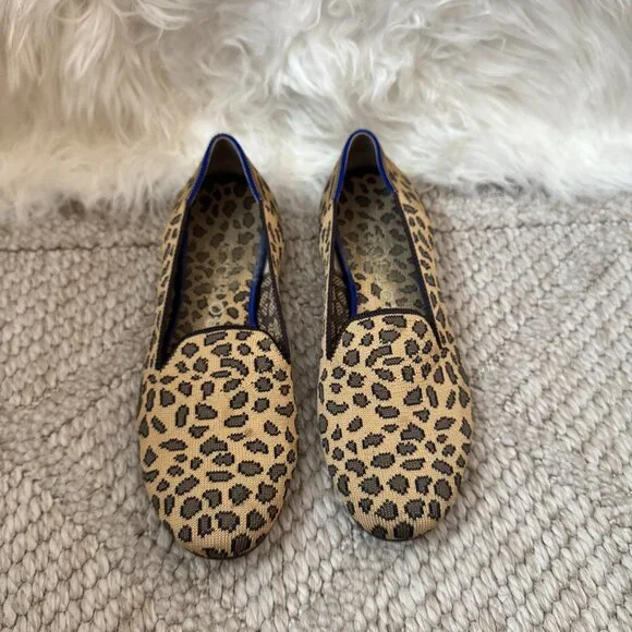 Rothy’s cheetah/leopard print flats (The Loafer style) in size 7.5 - Picture 1 of 4